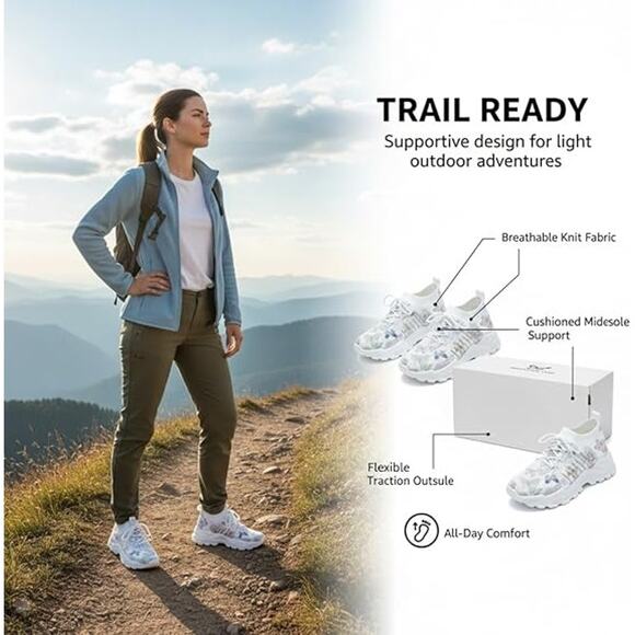 BRAND NEW ~ Women's Cute Blue & Pink Butterfly White Sneakers Walking Shoes ~ 9 - Picture 5 of 5